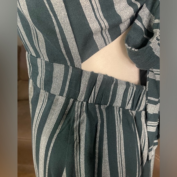 Charlotte Russe Never Worn Green White Striped Sun Dress Sz L Large - Picture 6 of 16